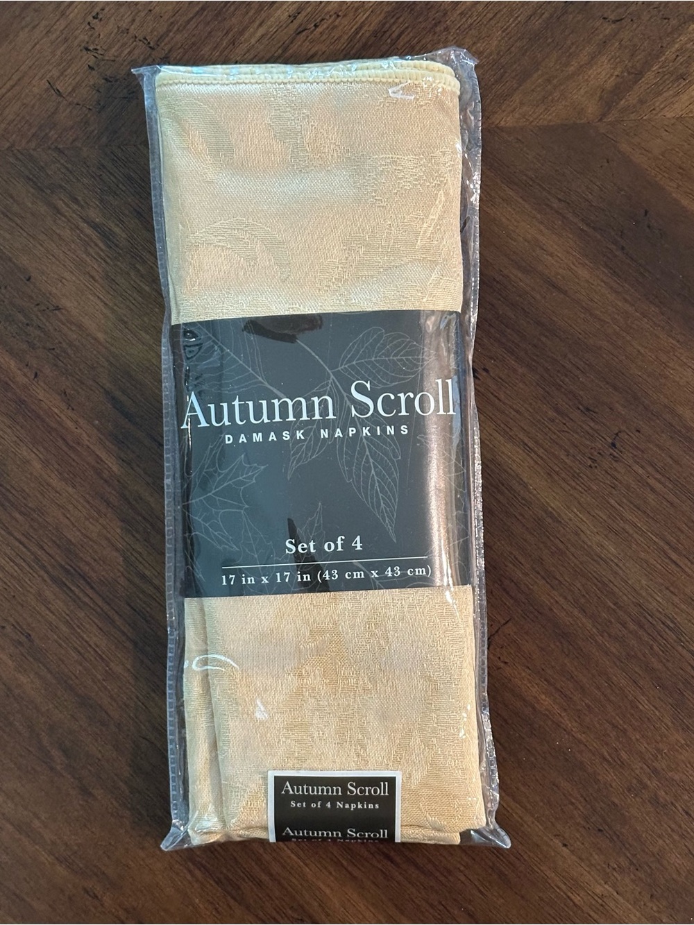 Damask Napkins - Gold -  (Set of 4) (2 Sets Available)
